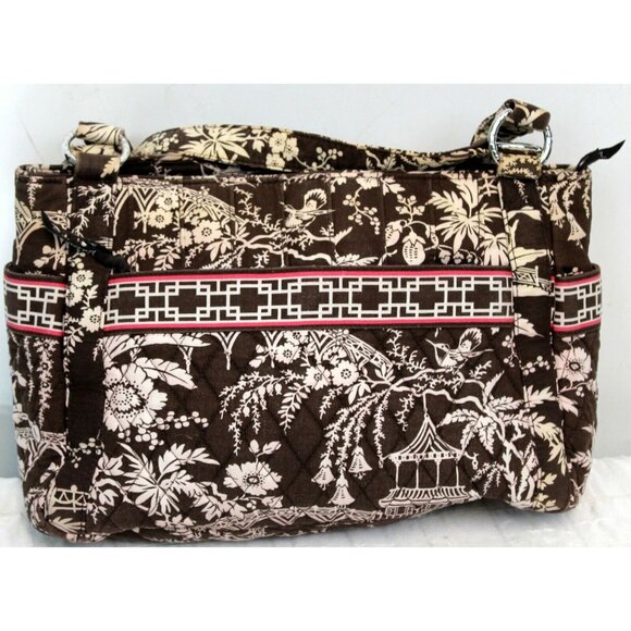 Vera Bradley Imperial Toile Retired Pattern Shoulder Tote Bag Purse Wallet Brow - Picture 2 of 11